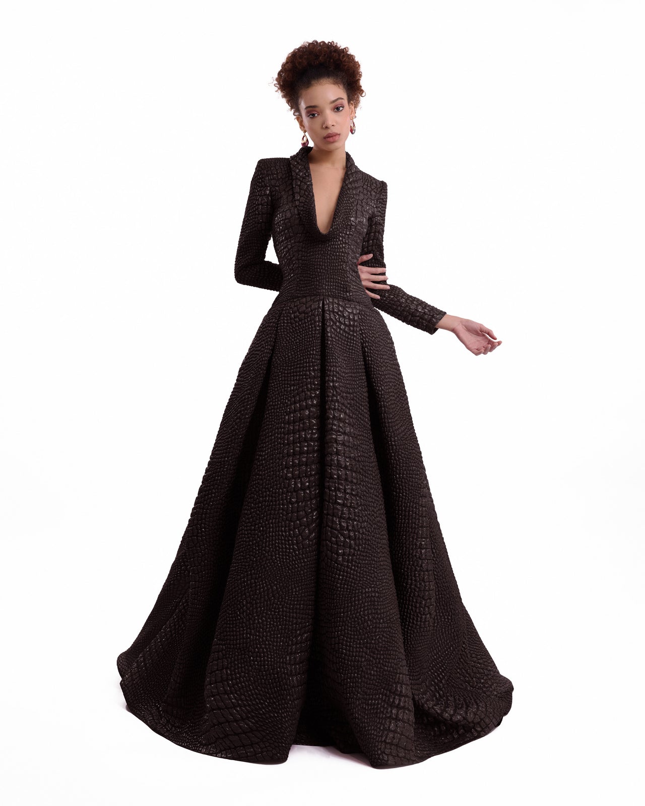 Textured V-Neck Dress