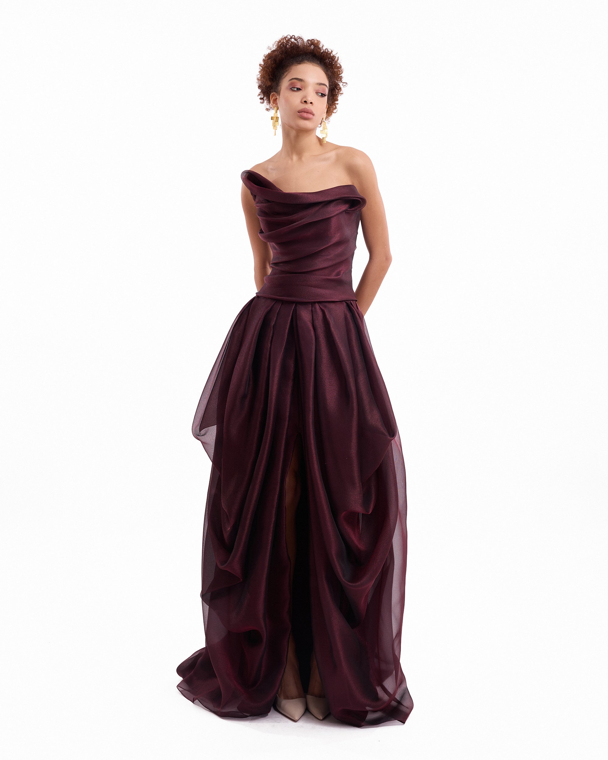 Strapless Draped Dress