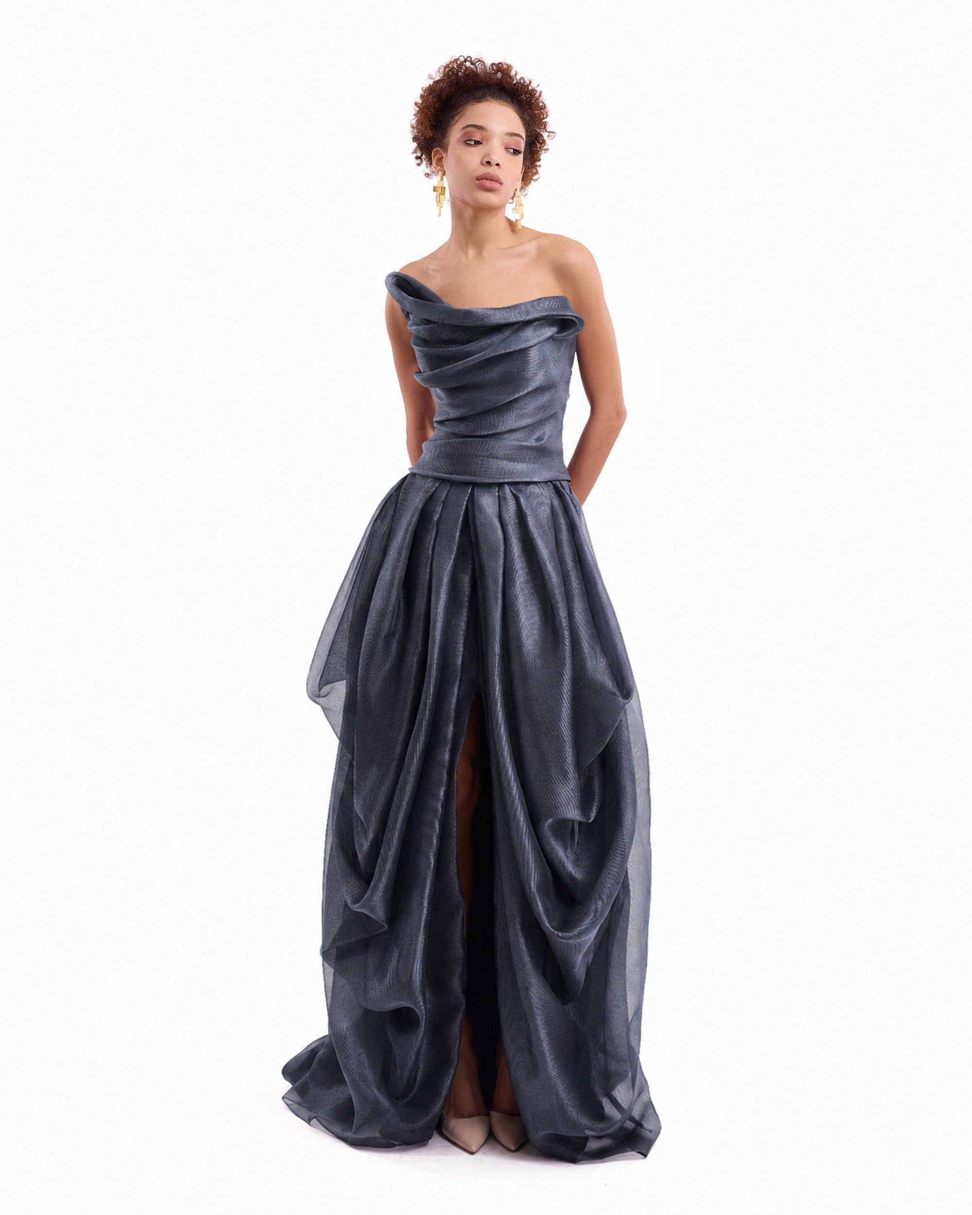 Strapless Draped Dress
