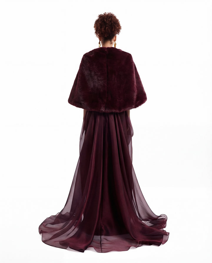 Strapless Draped Dress with Bolero