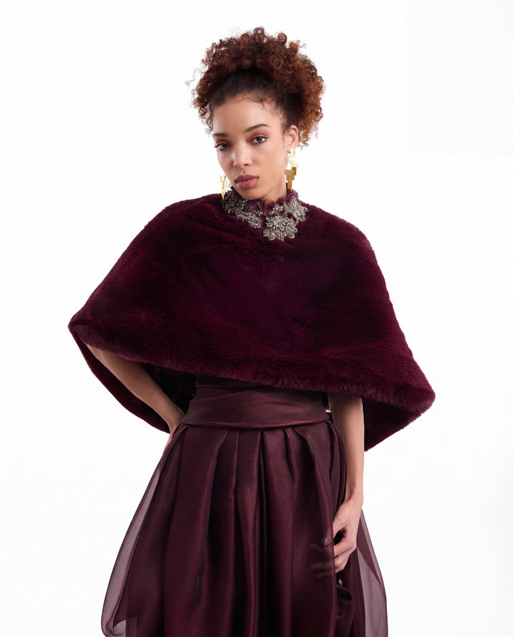 Strapless Draped Dress with Bolero