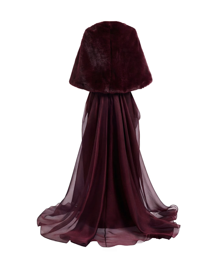 Strapless Draped Dress with Bolero