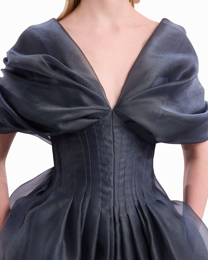 Draped V-Neck Corset Dress