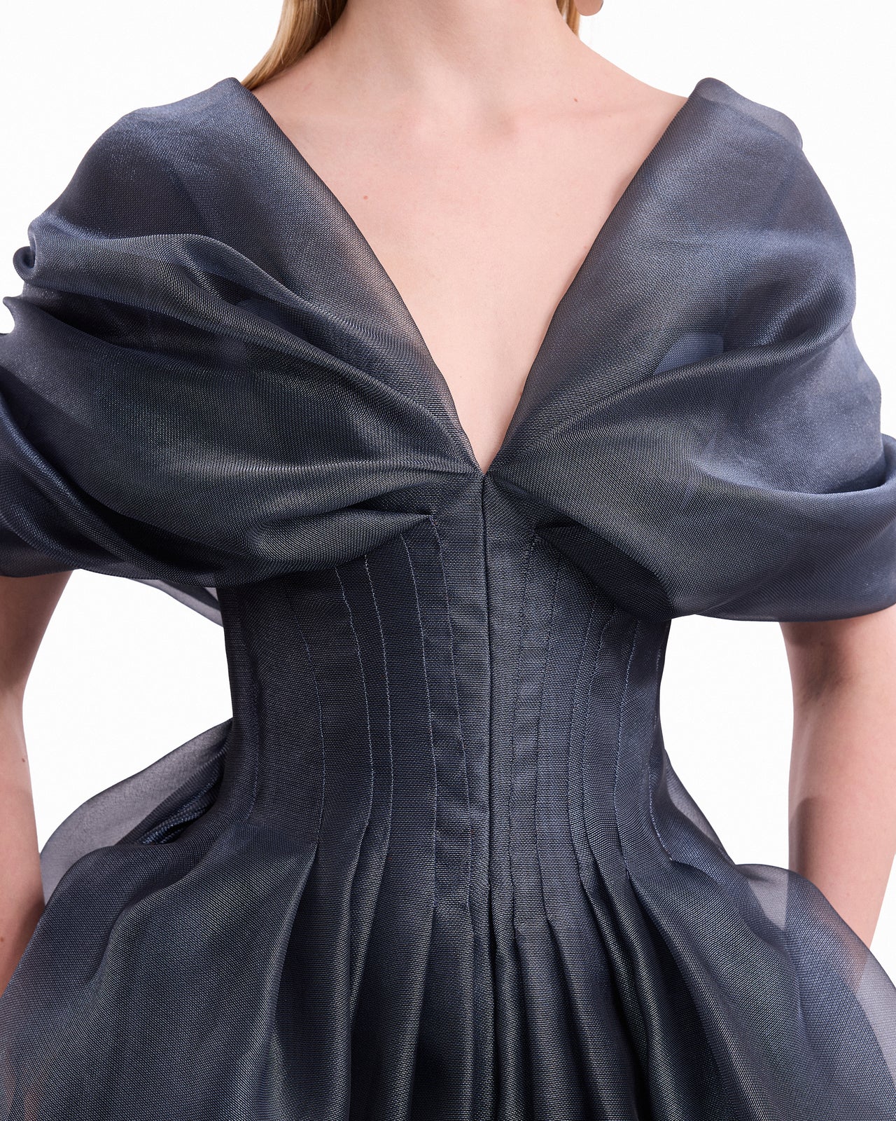 Draped V-Neck Corset Dress