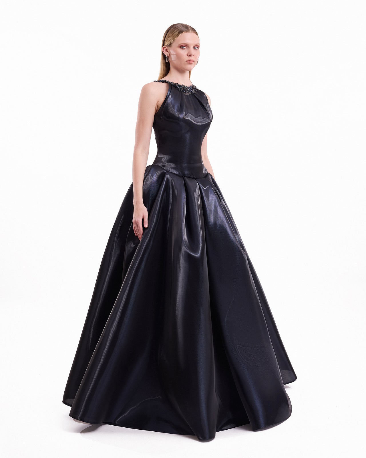 Halter Neck Embellished Dress