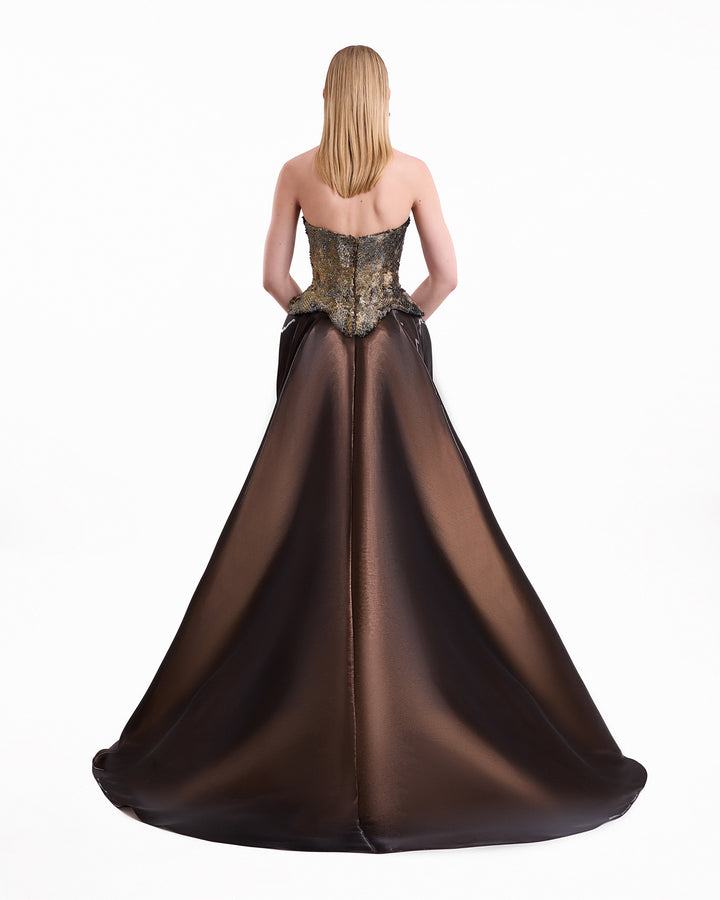 Strapless Corset Satin Dress