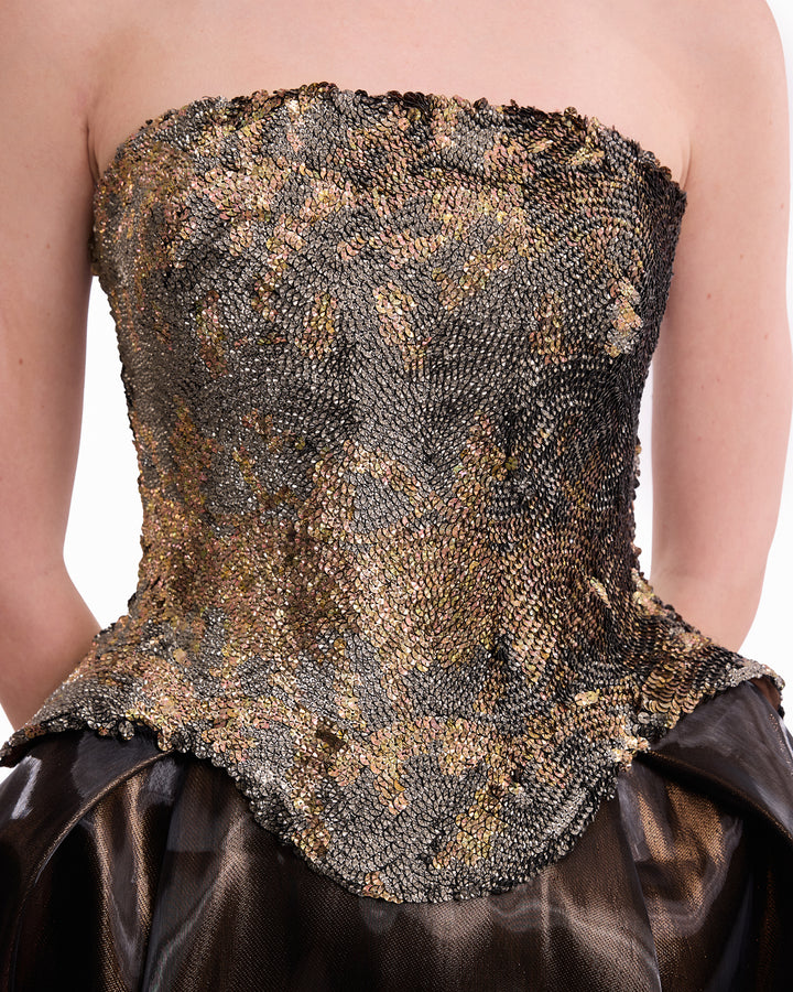 Strapless Corset Satin Dress