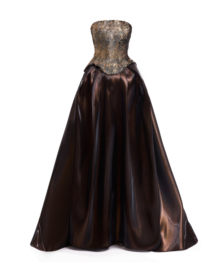 Strapless Corset Satin Dress
