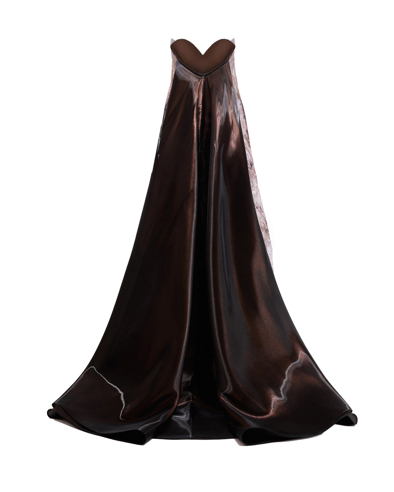Strapless Sculpted Neck Printed Dress