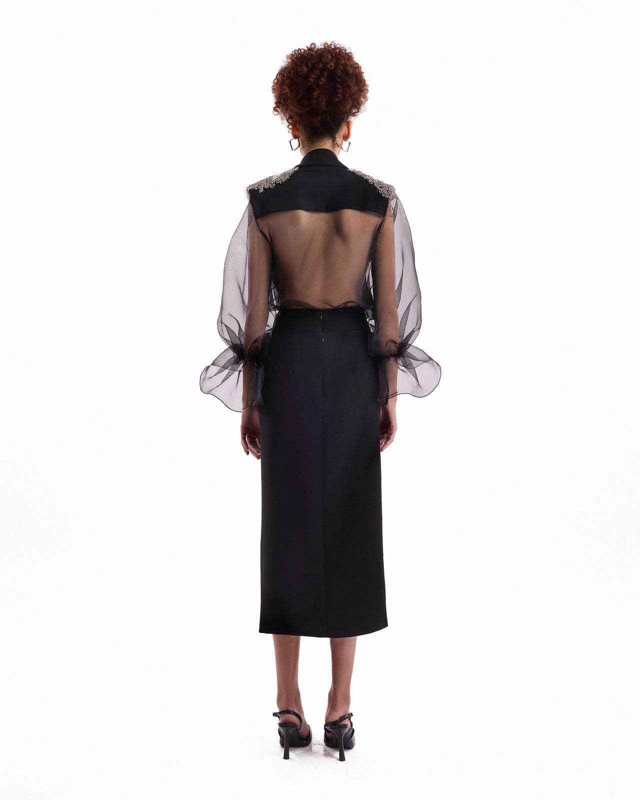 Beaded Puff Sleeve Skirt Set