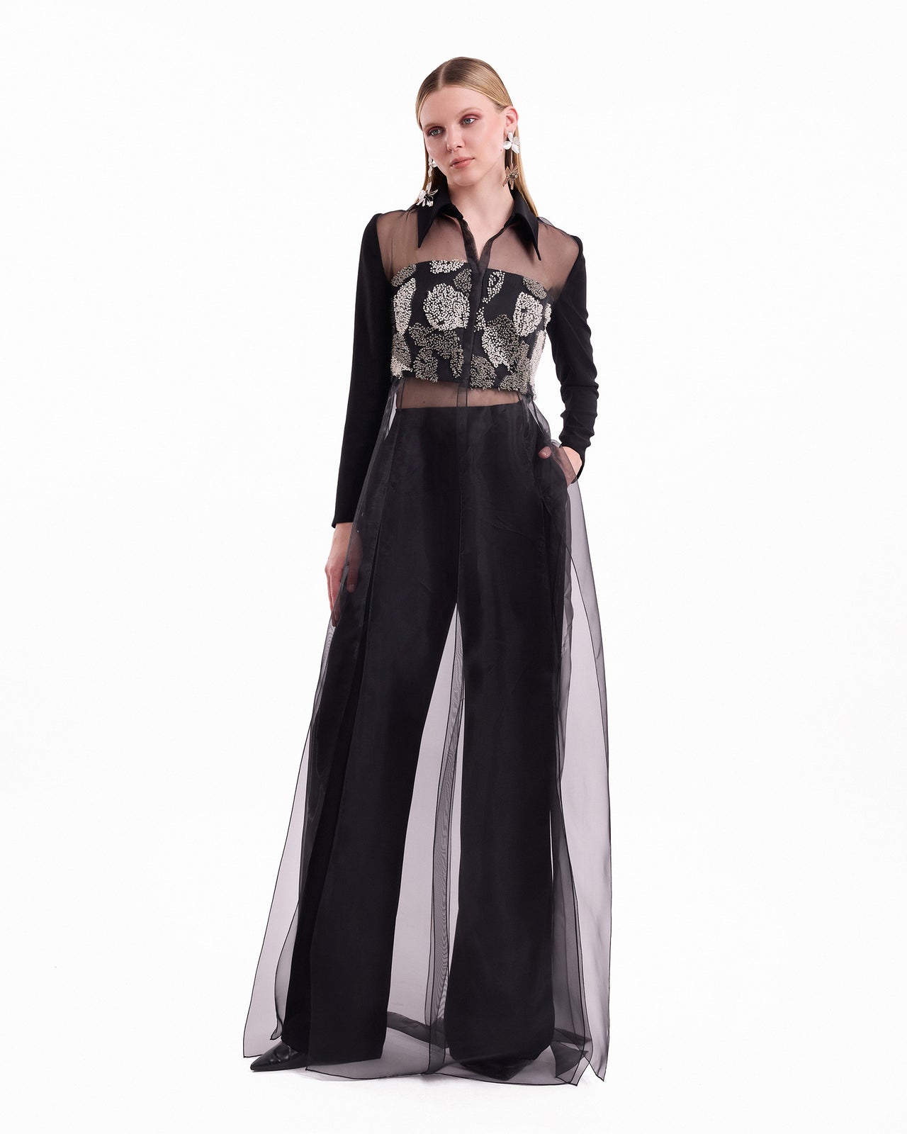 Beaded Shirt Trouser Set