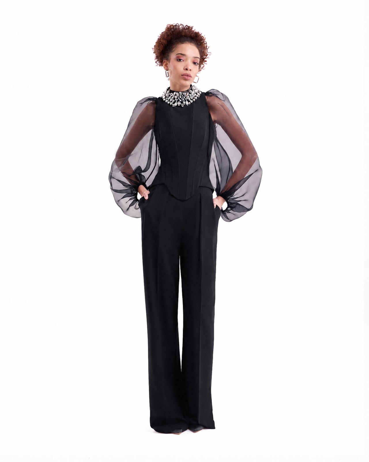 Embellished High-Neck Set