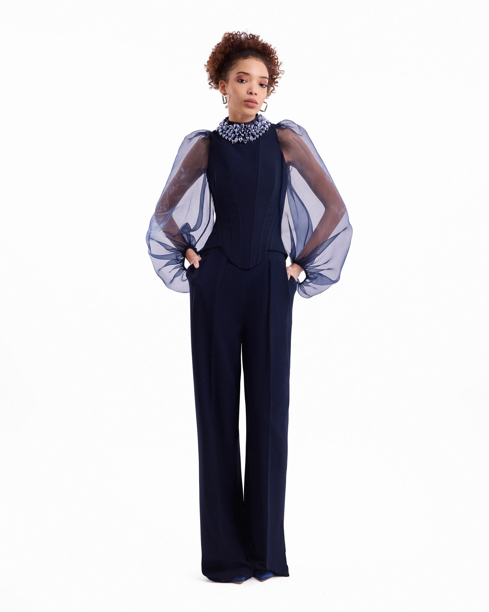 Embellished High-Neck Set