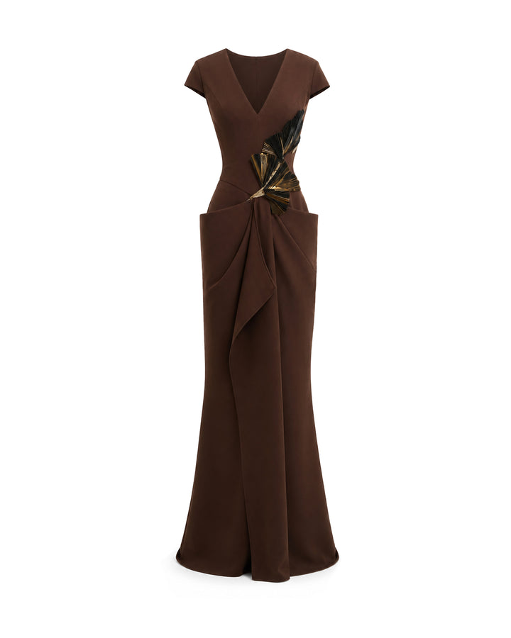 V-Neck Embellished Dress