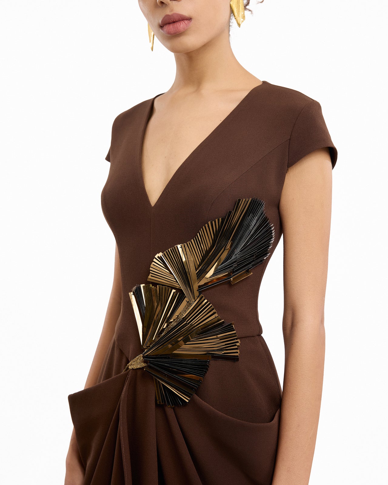 V-Neck Embellished Dress