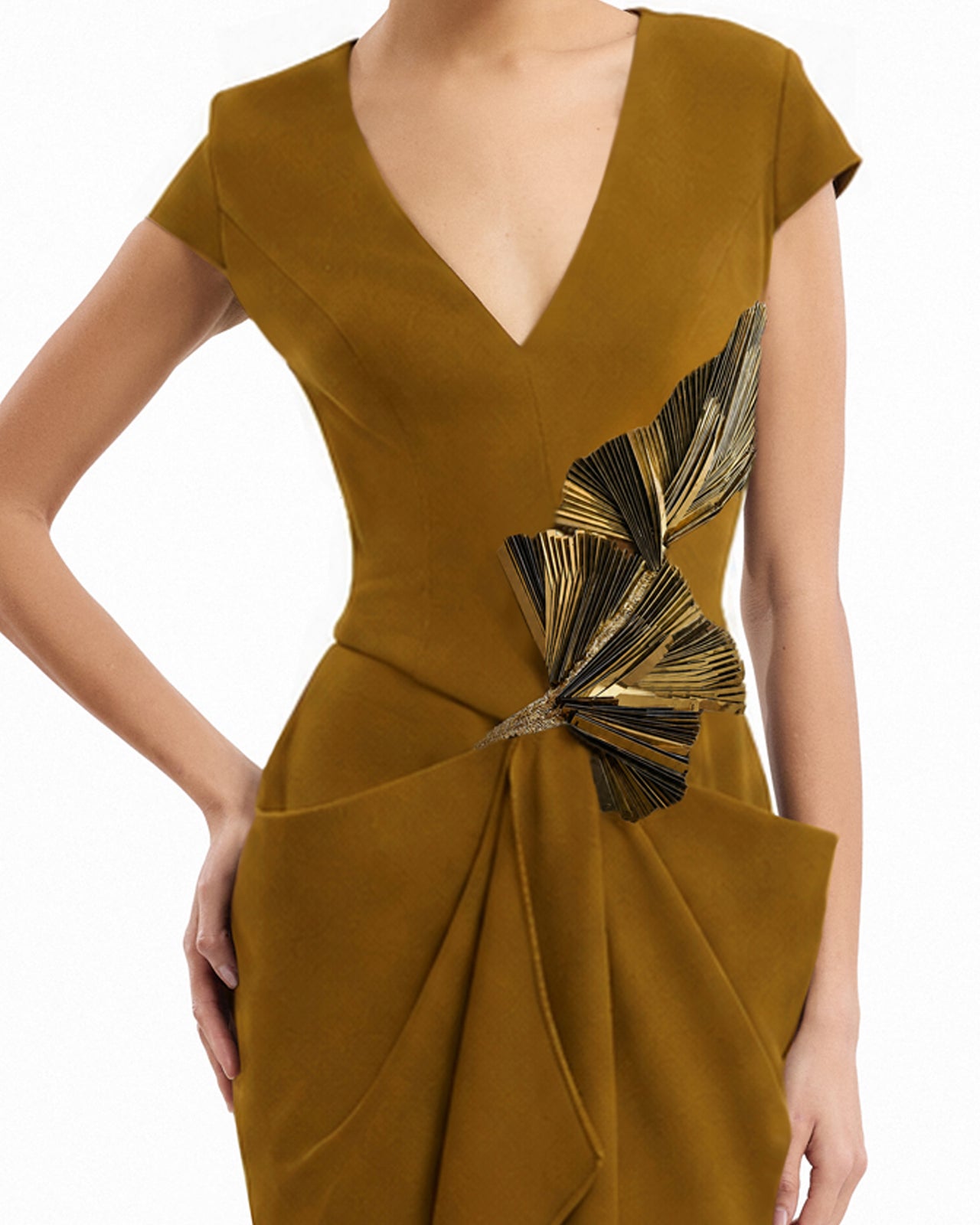 V-Neck Embellished Dress