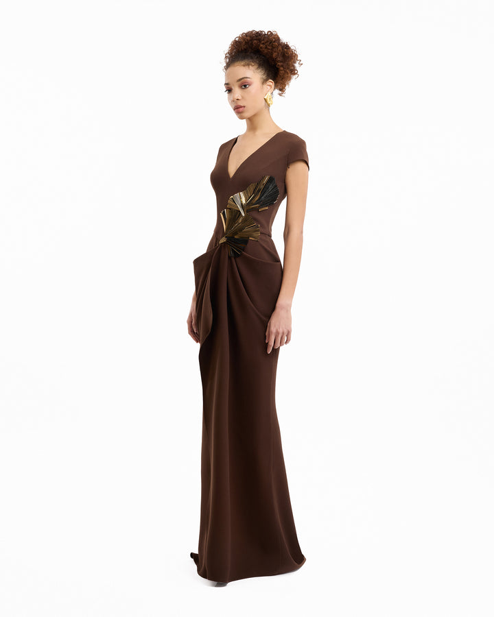 V-Neck Embellished Dress