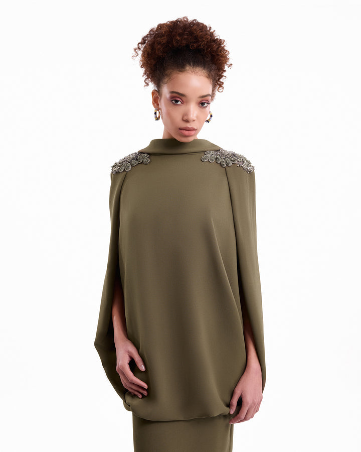 Beaded High-Neck Dress