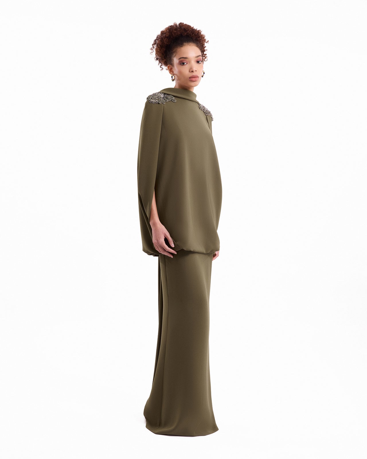 Beaded High-Neck Dress