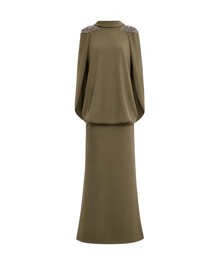 Beaded High-Neck Dress
