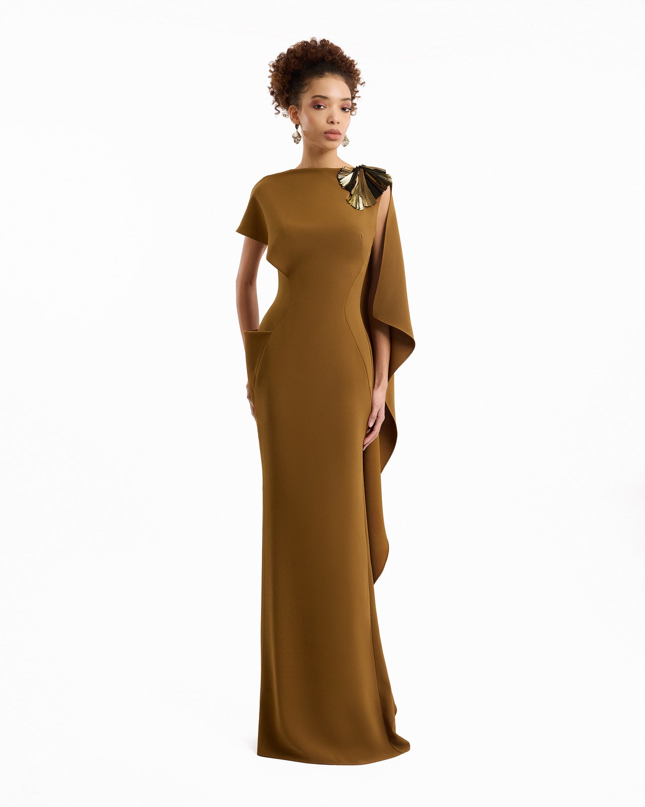 Gemy Maalouf - Gemy Maalouf | Evening Dresses | Asymmetric Cape Dress