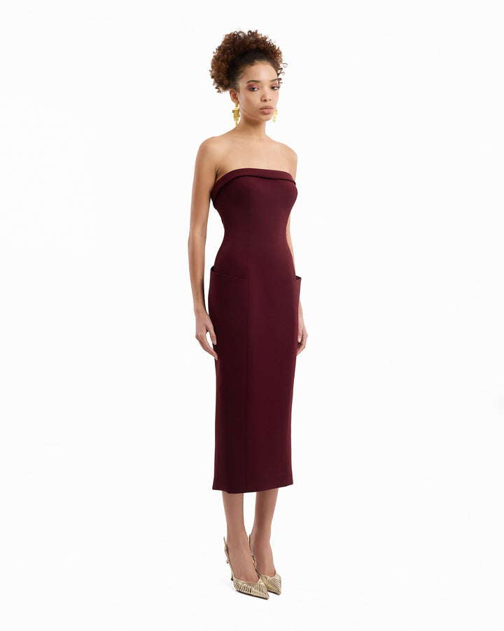 Strapless Midi Dress