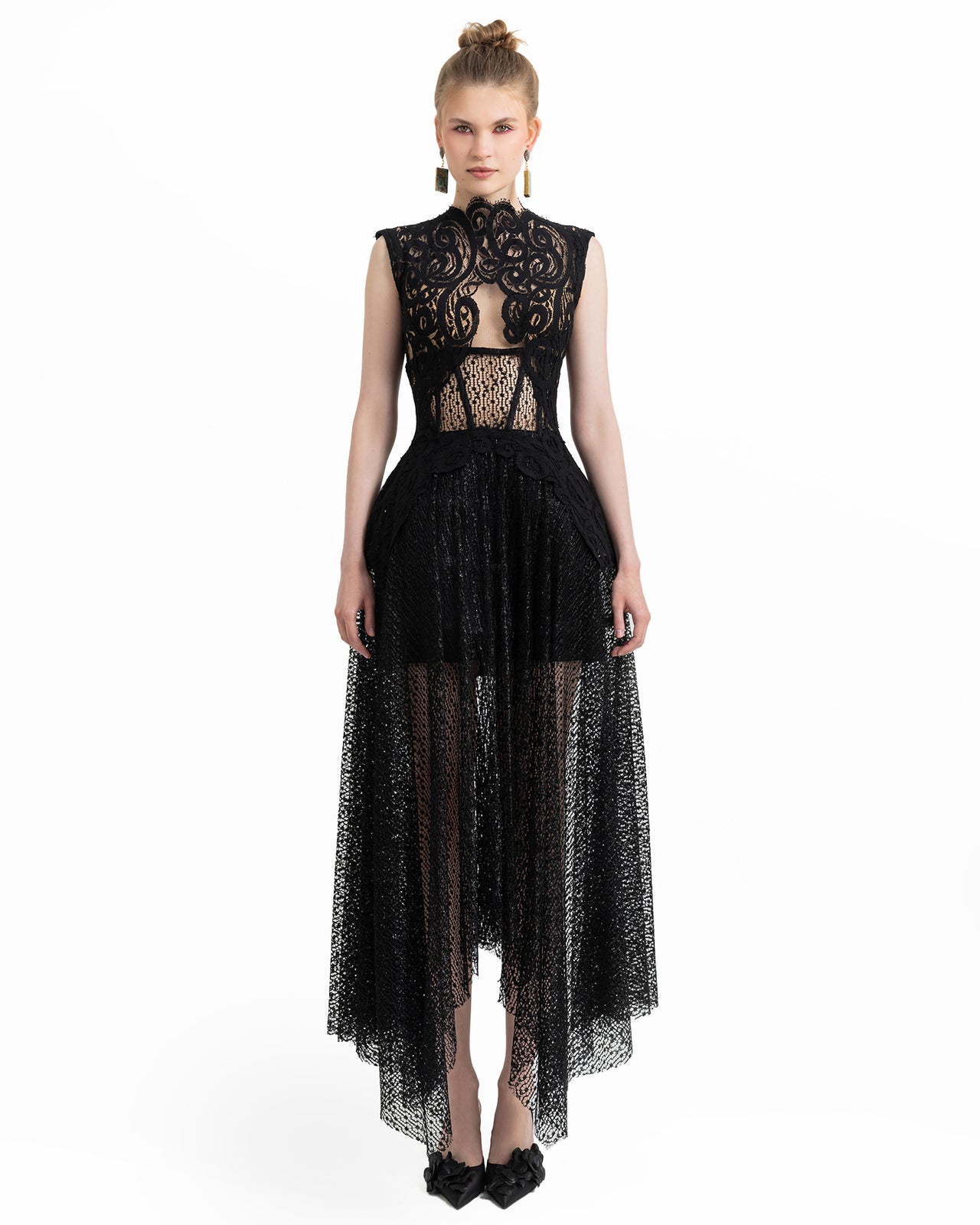 Gemy Maalouf - Intricate Lace Dress - Gemy Maalouf - Intricate Lace Dress -