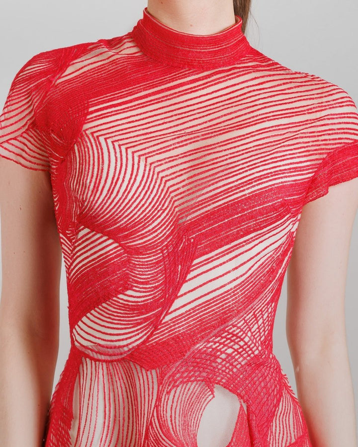 High - Neckline Dress - Gemy Maalouf