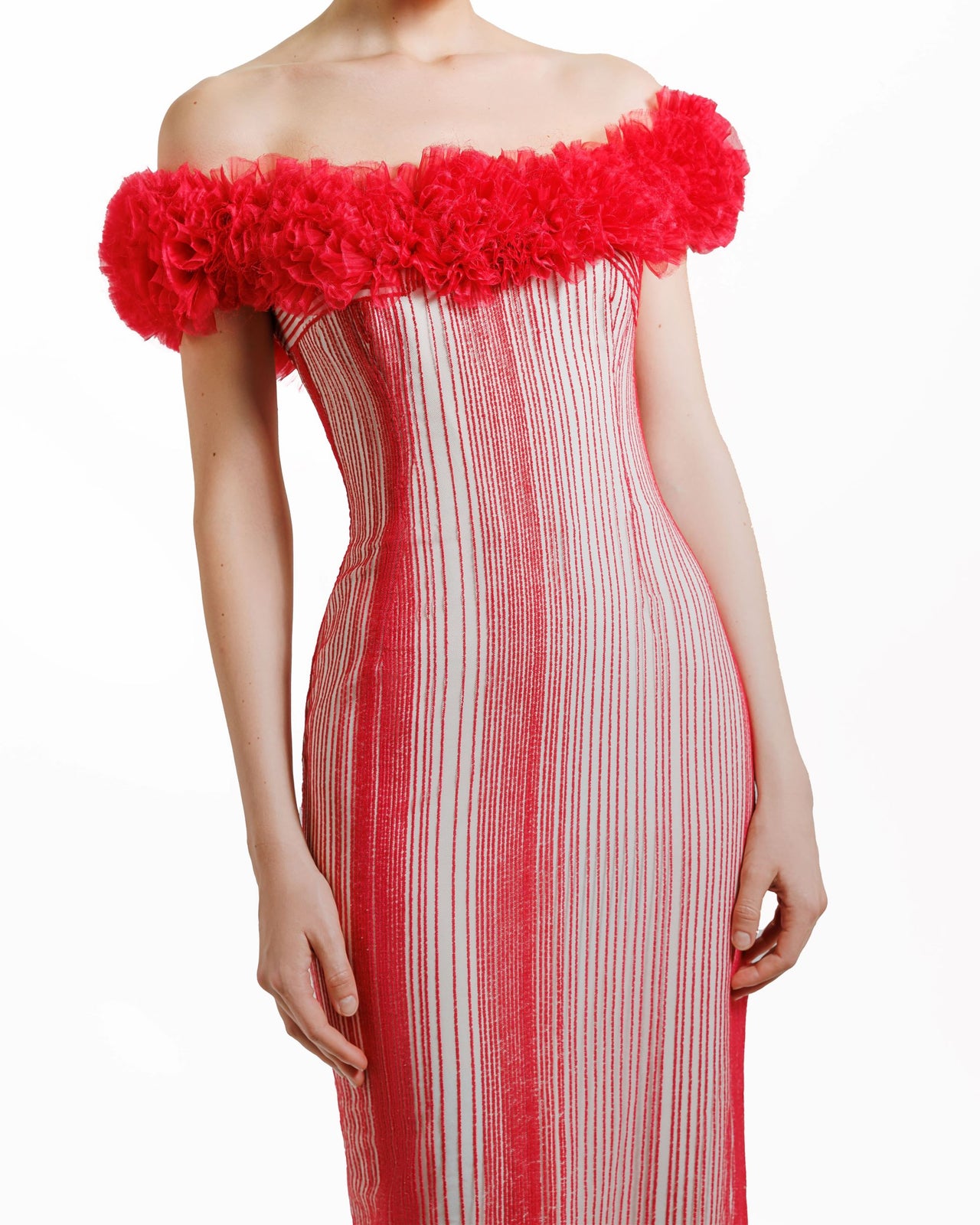 Off-The-Shoulders Slim-Cut Dress