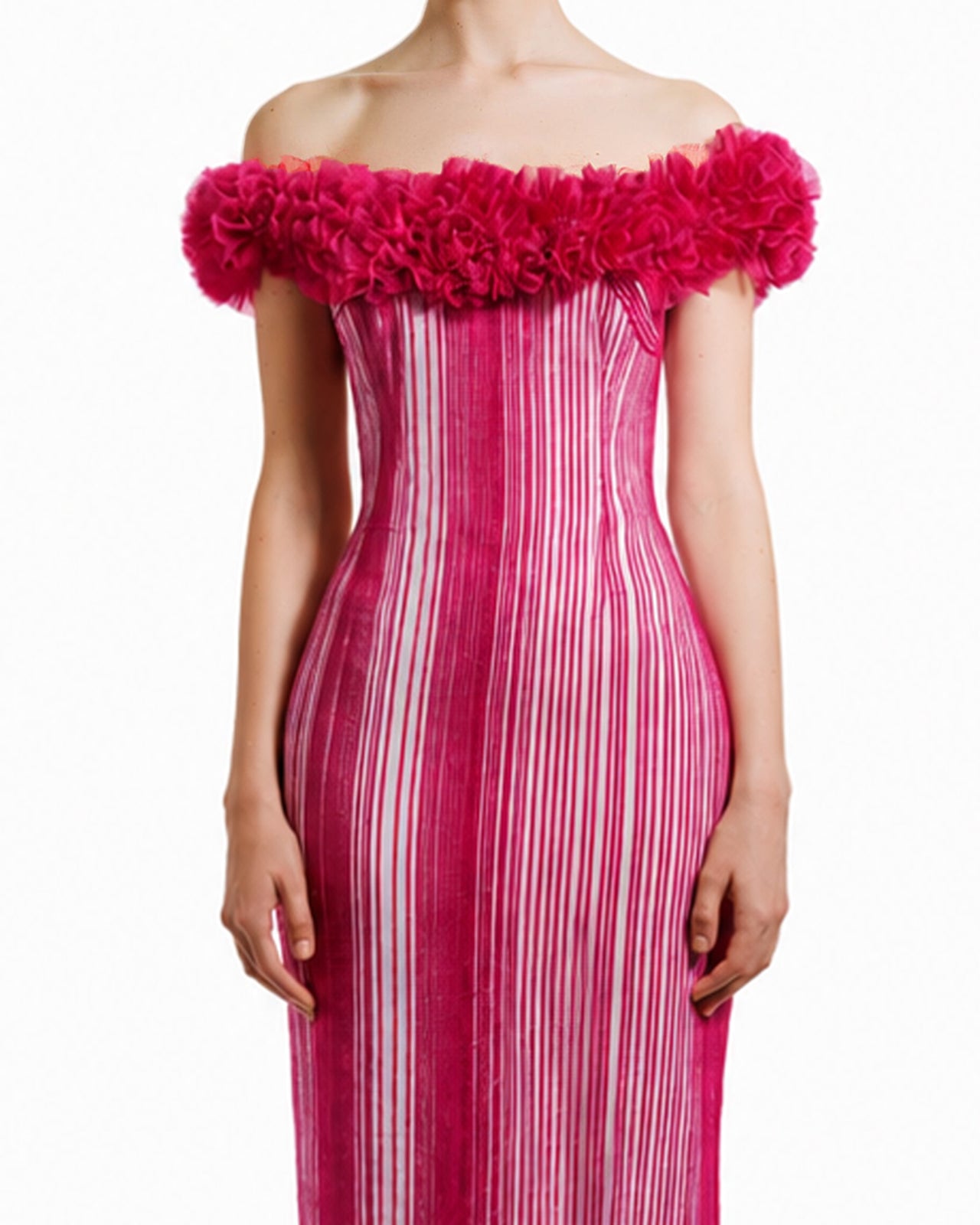 Off-The-Shoulders Slim-Cut Dress