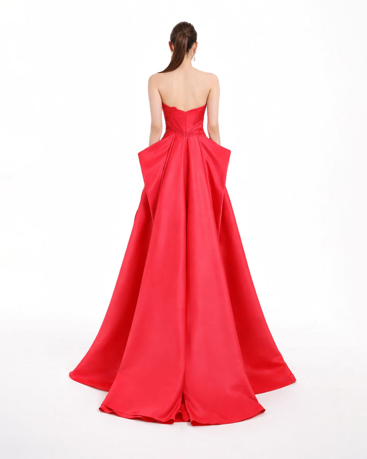 Laser Cut Strapless Dress
