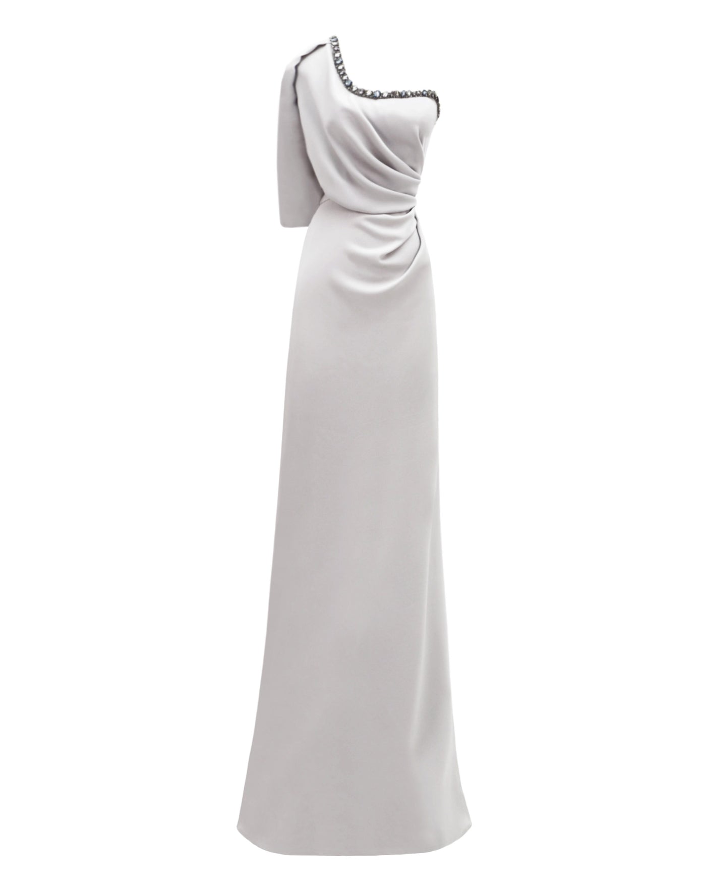One-Shoulder Beaded Neckline Dress