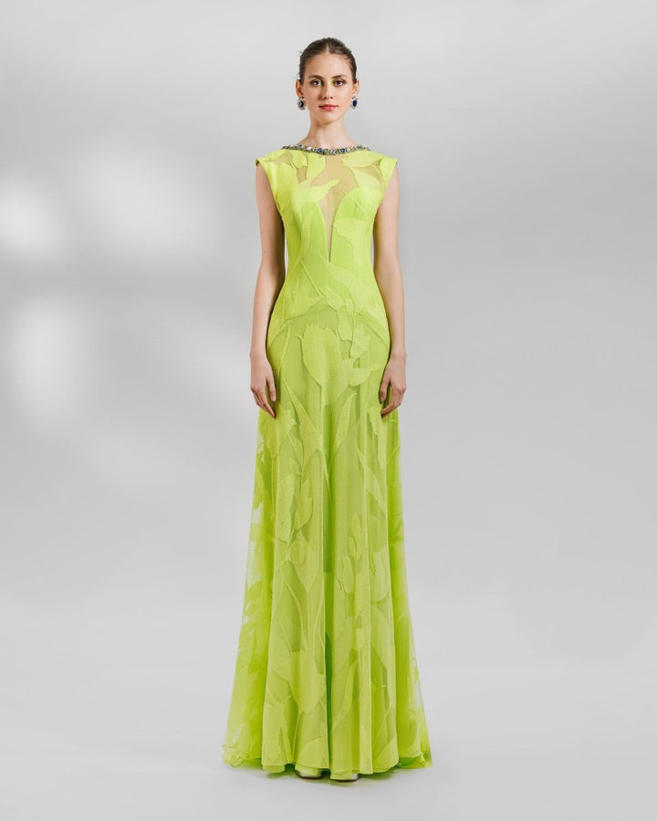 Patterned Lace Dress - Gemy Maalouf