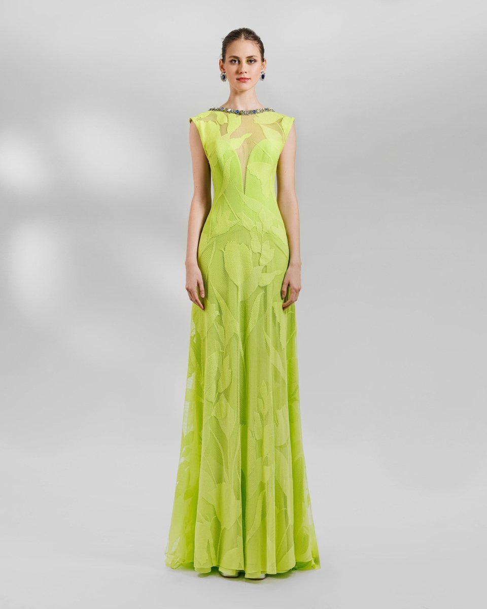 Patterned Lace Dress - Gemy Maalouf