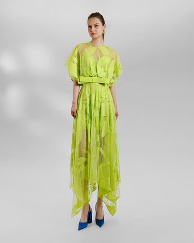 Patterned Lace Midi Dress