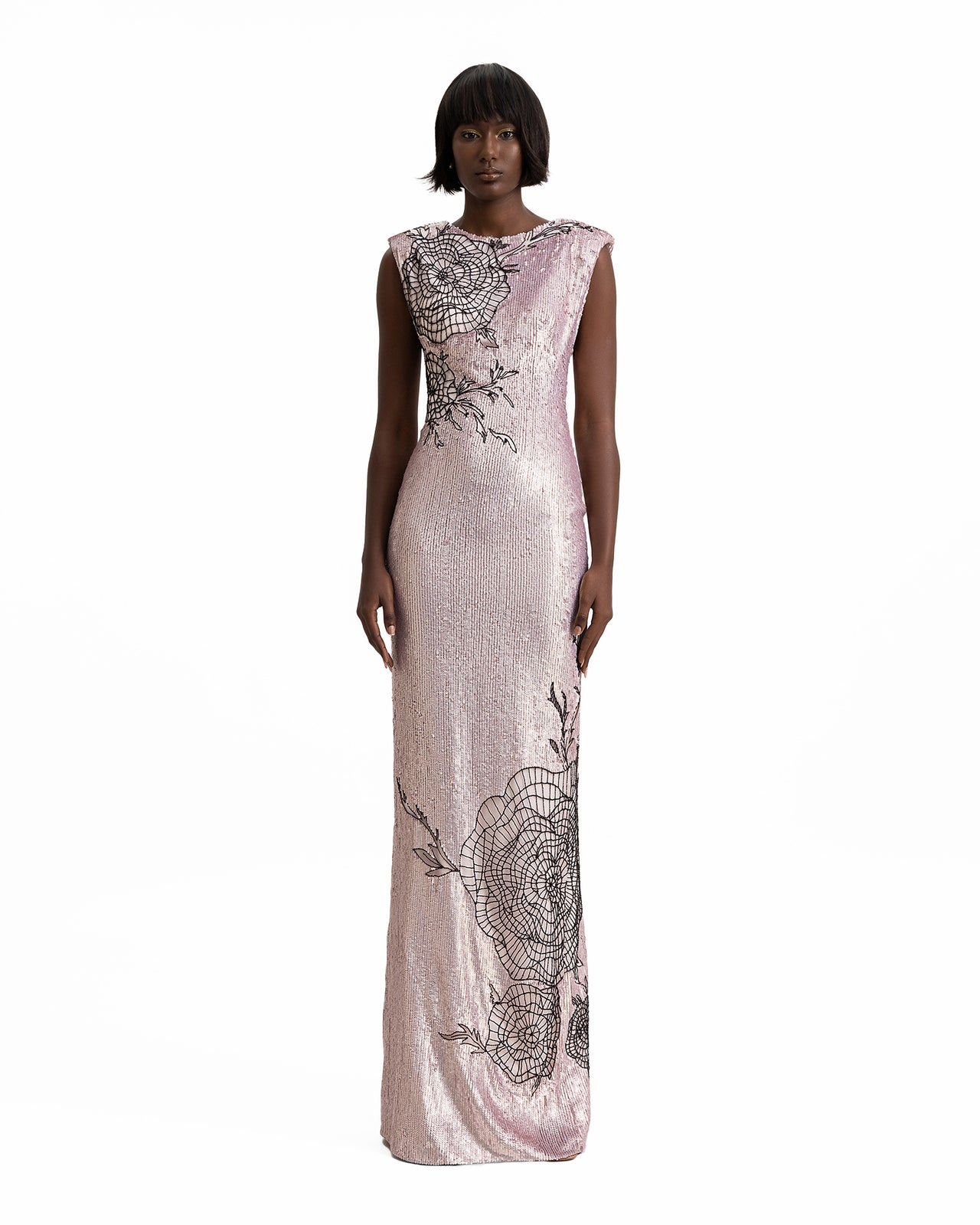 Gemy Maalouf | Evening Dresses | Embroidered Structured Shoulder Dress Gemy Maalouf | Evening Dresses | Embroidered Structured Shoulder Dress