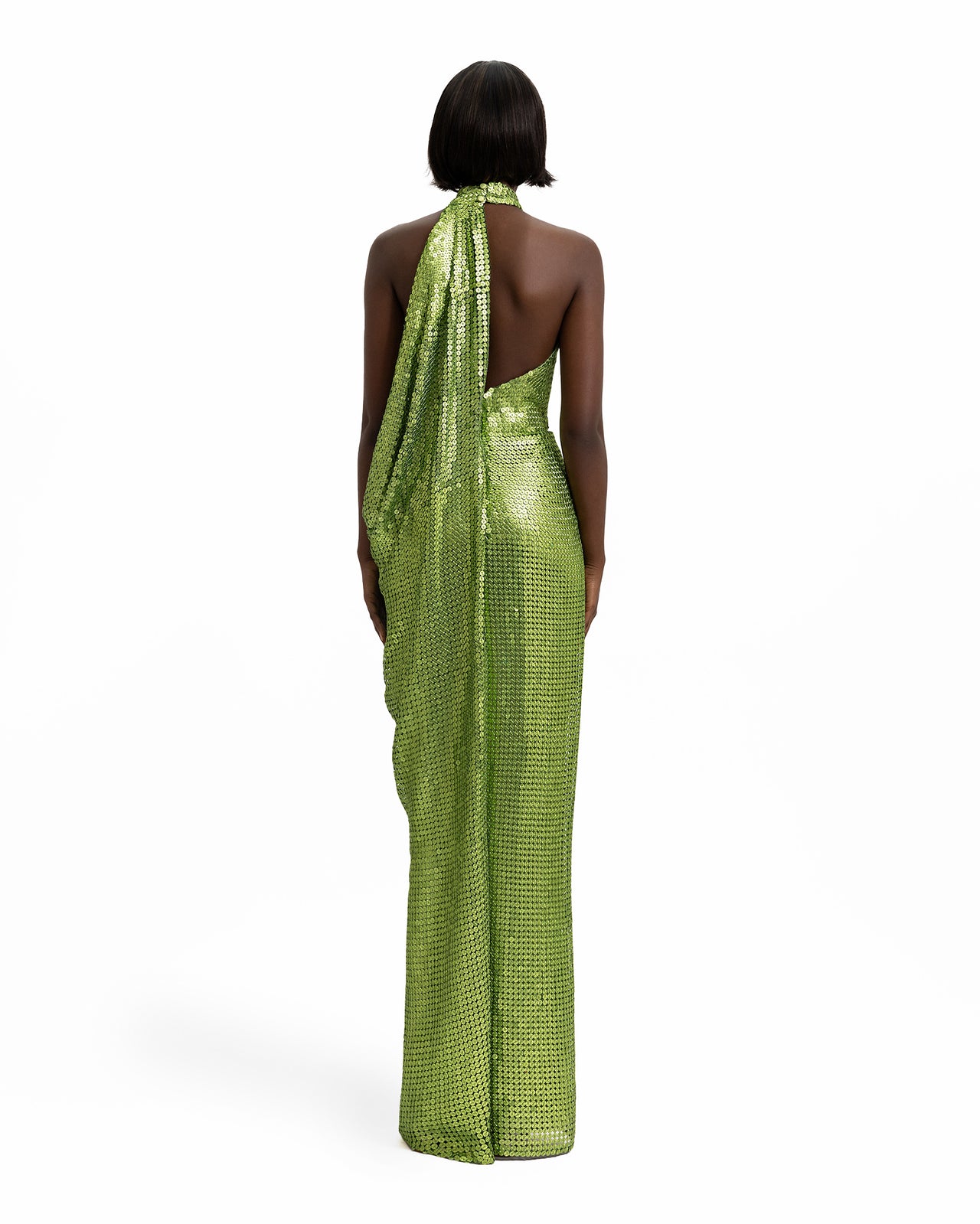 Draped Halter Neckline Dress