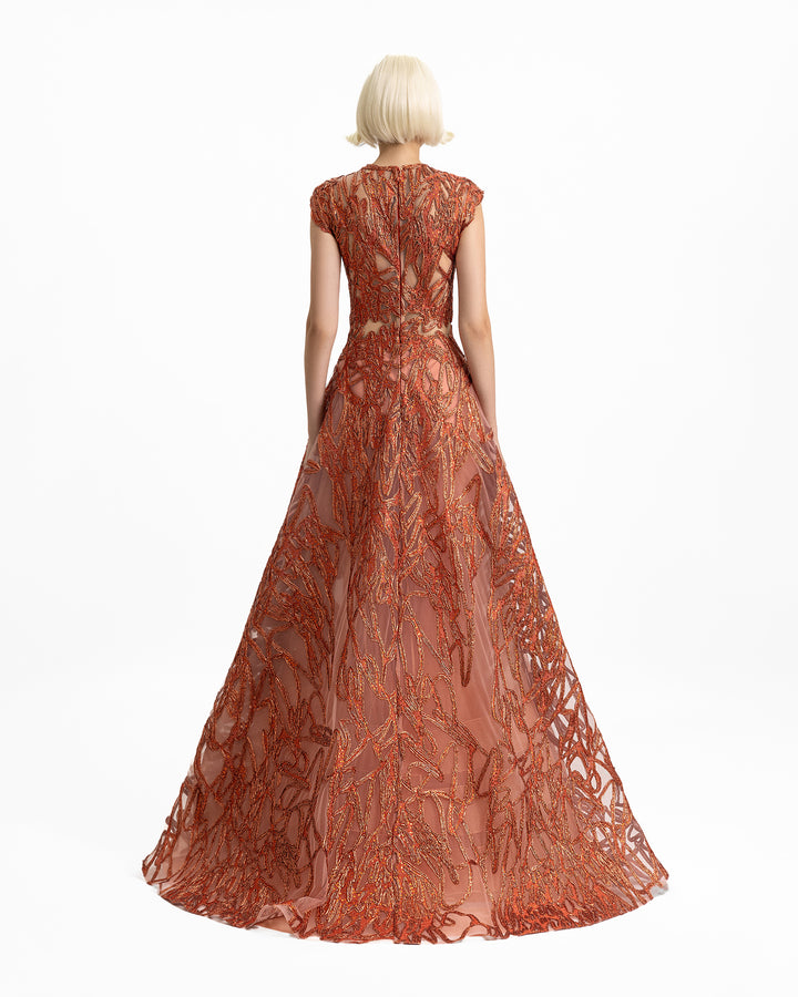 Cap Sleeves Gown