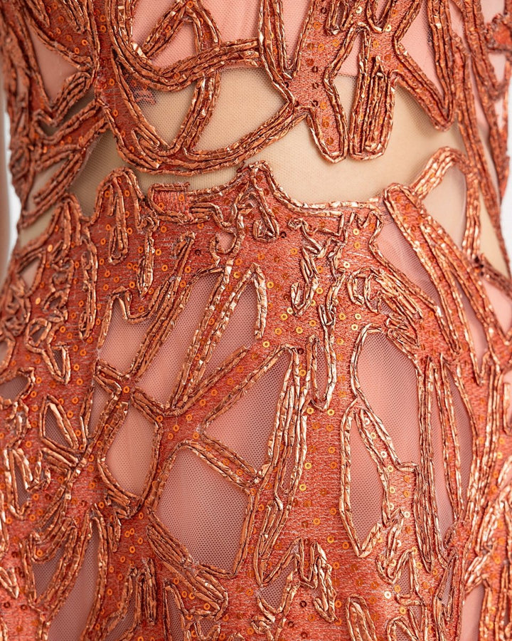 Cap Sleeves Gown - Gemy Maalouf