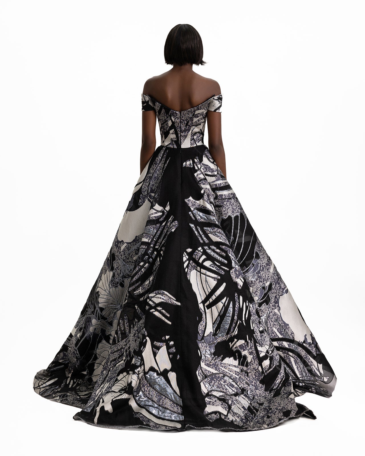 Wide Draped Skirt Gown