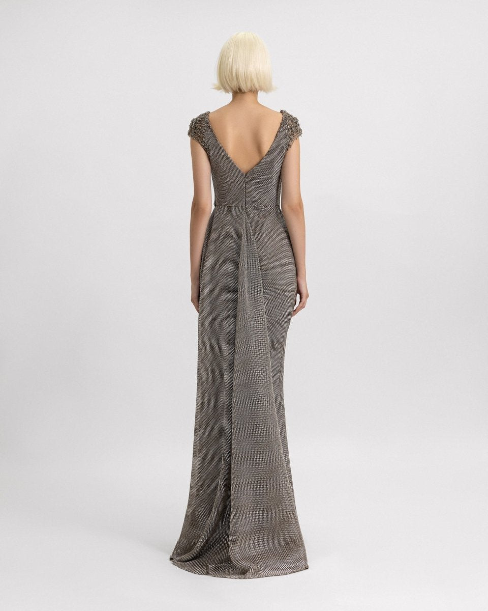 Draped Cowl - Neckline Dress - Gemy Maalouf