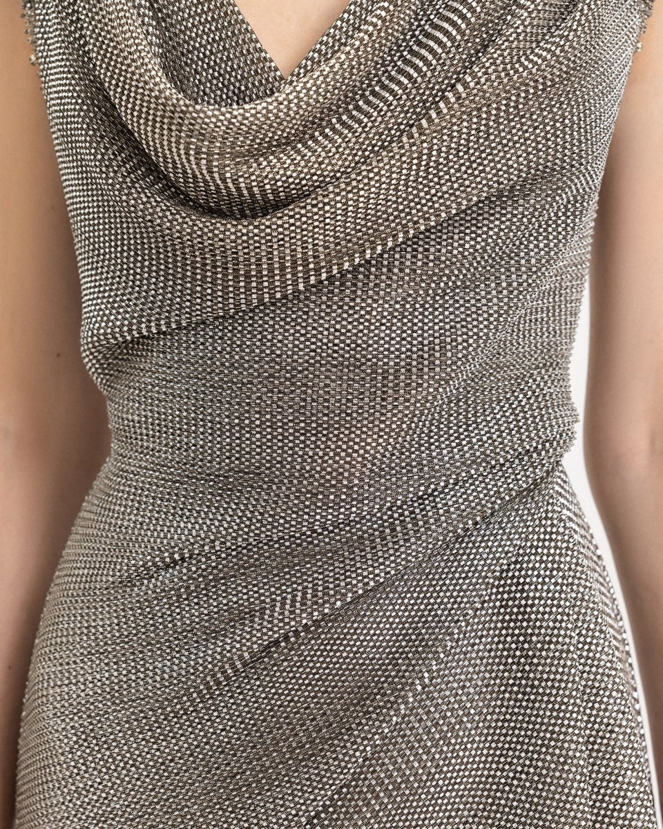Draped Cowl - Neckline Dress - Gemy Maalouf