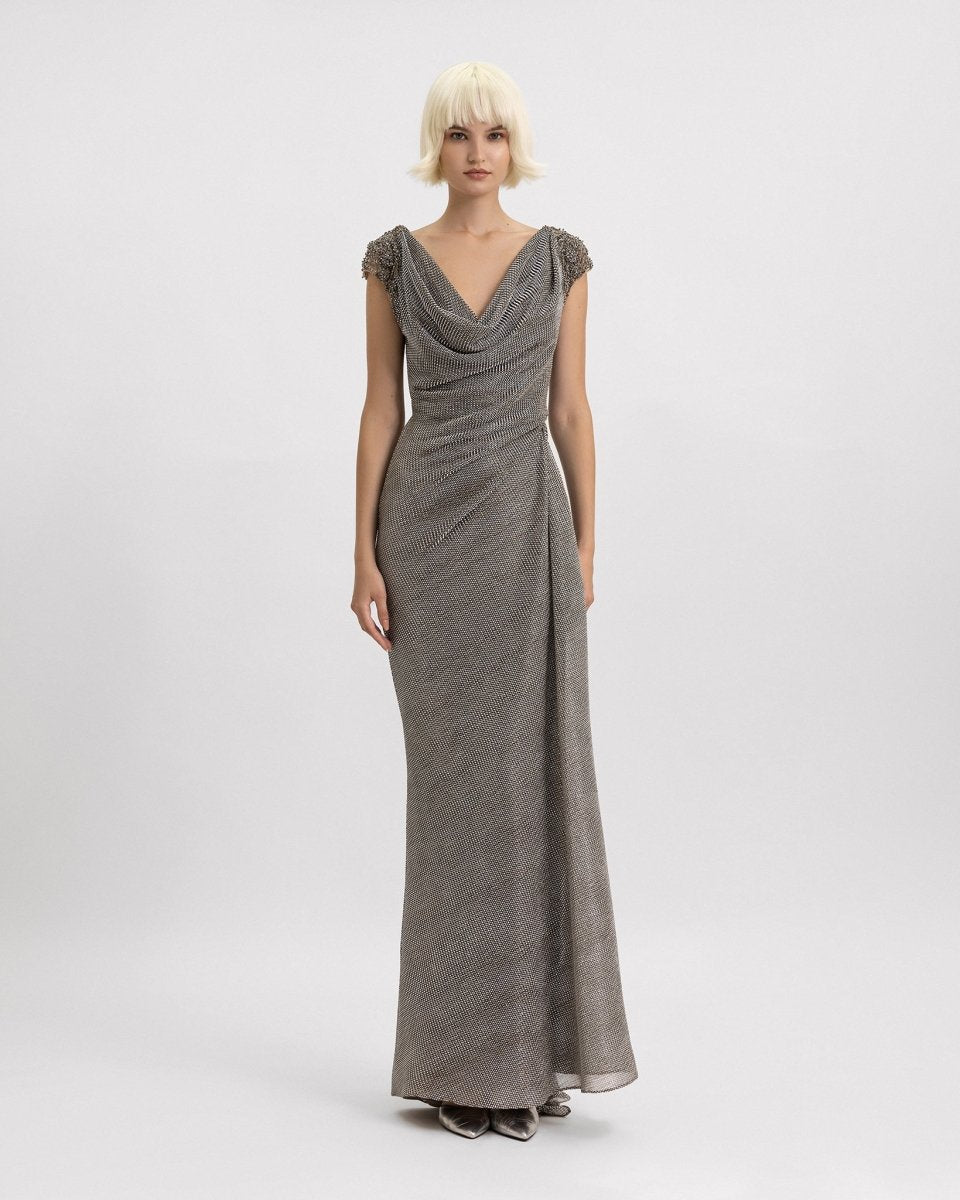 Draped Cowl - Neckline Dress - Gemy Maalouf