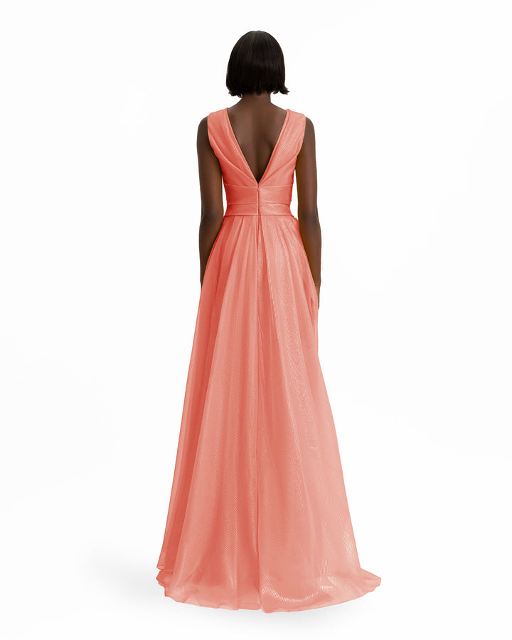V-Neckline Draped Dress
