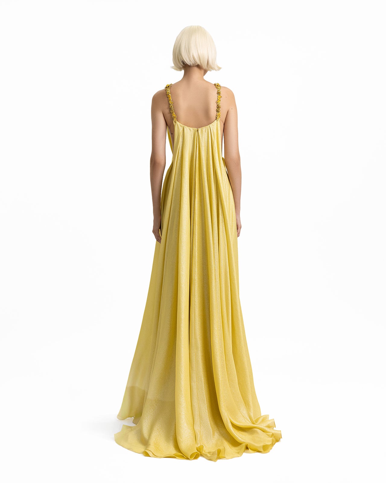 Gemy Maalouf | Evening Dresses | Beaded Strap Neckline Loose-Cut Dress Gemy Maalouf | Evening Dresses | Beaded Strap Neckline Loose-Cut Dress