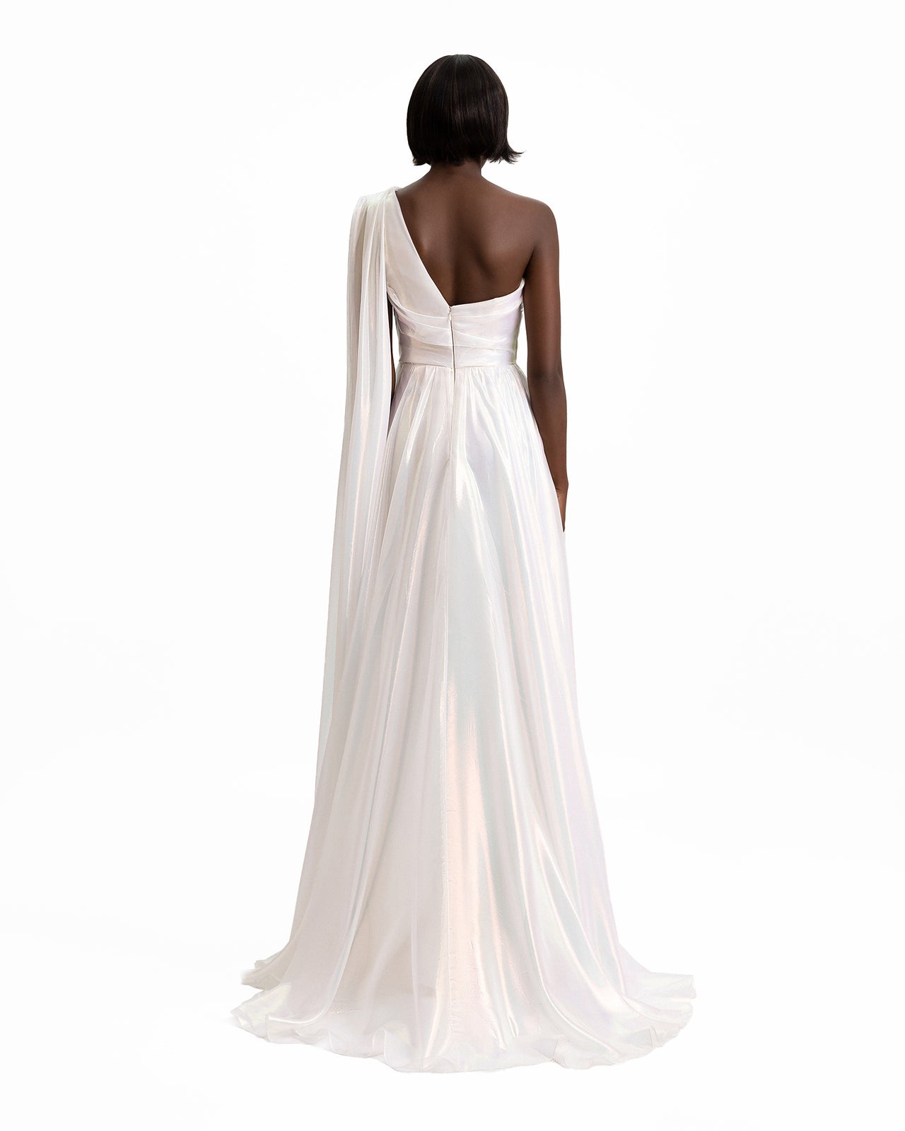 sachin and babi light blue dress White Chiffon High Low Chic Simple Wedding Party Dress, White Short Pr –  Simplepromdress main image 1