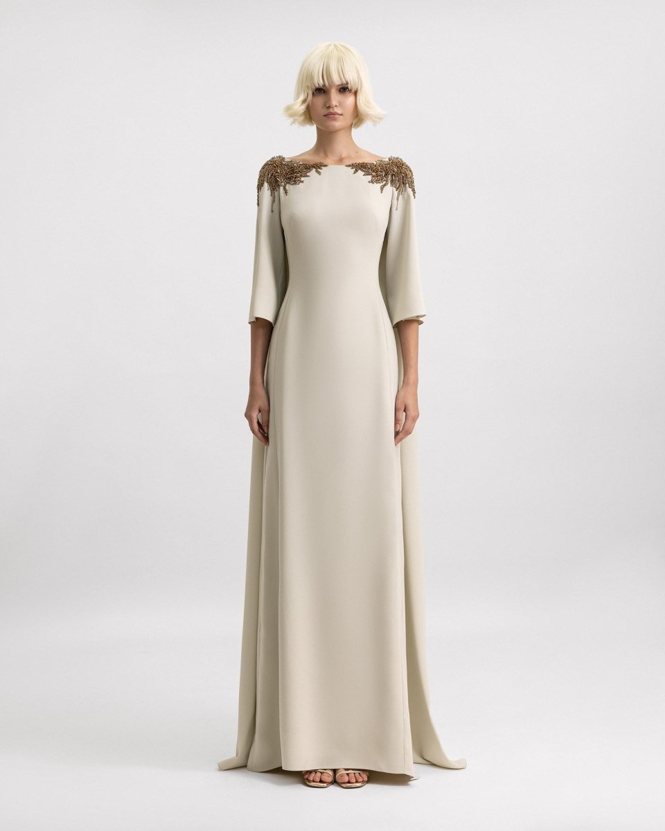 Three - Quarter Sleeves Dress - Gemy Maalouf