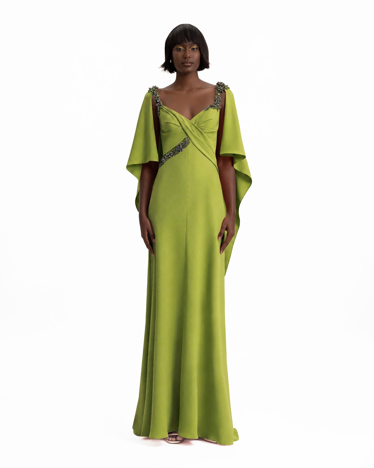 Slim-Cut Dress with Beaded Straps