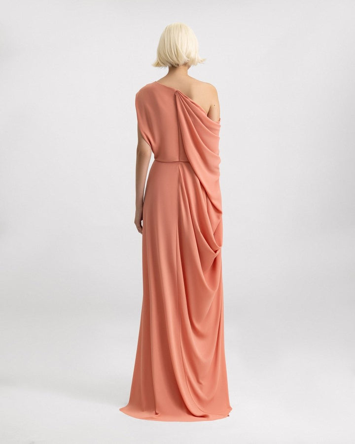 One - Shoulder Draped Dress - Gemy Maalouf