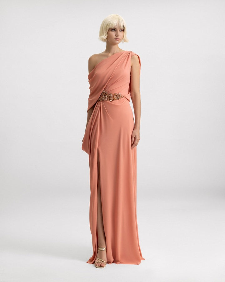 One - Shoulder Draped Dress - Gemy Maalouf
